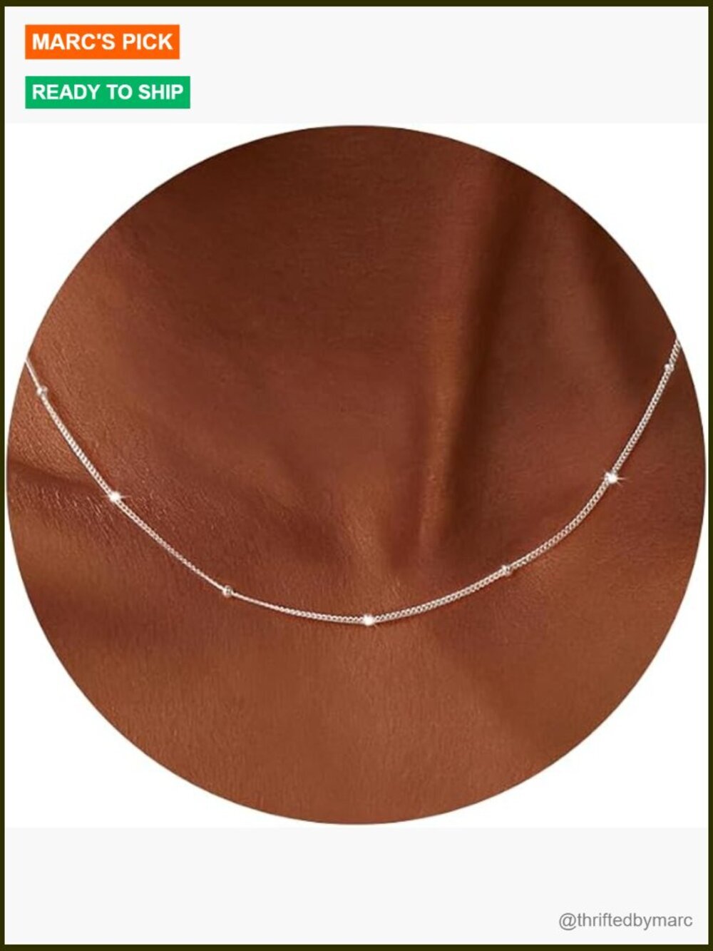 Sterling Silver Dainty Satellite Chain Necklace 18 Inch
